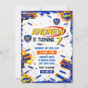 Convite Personalizado de Aniversário para Guerra d
