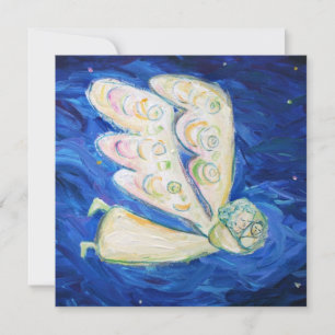 Convite Personalizado De Arte Do Anjo Do Baby Guar