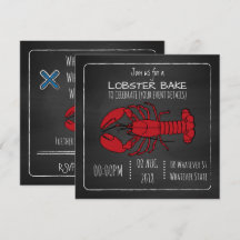 convite personalizado de bake/boil de lagosta em q