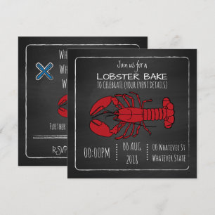 convite personalizado de bake/boil de lagosta em q