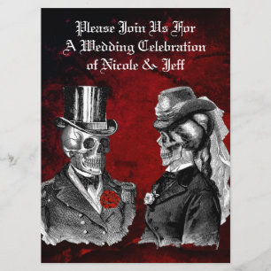 Convite Personalizado de Casal de Caveira de Casam