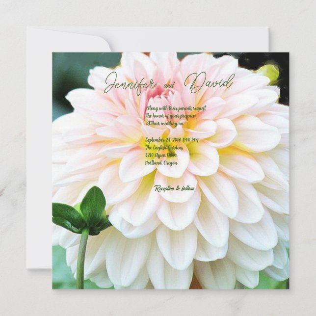 Convite Personalizado De Casamento Dahlia (Frente)