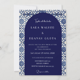 Convite Personalizado De Casamento De Azulejos De