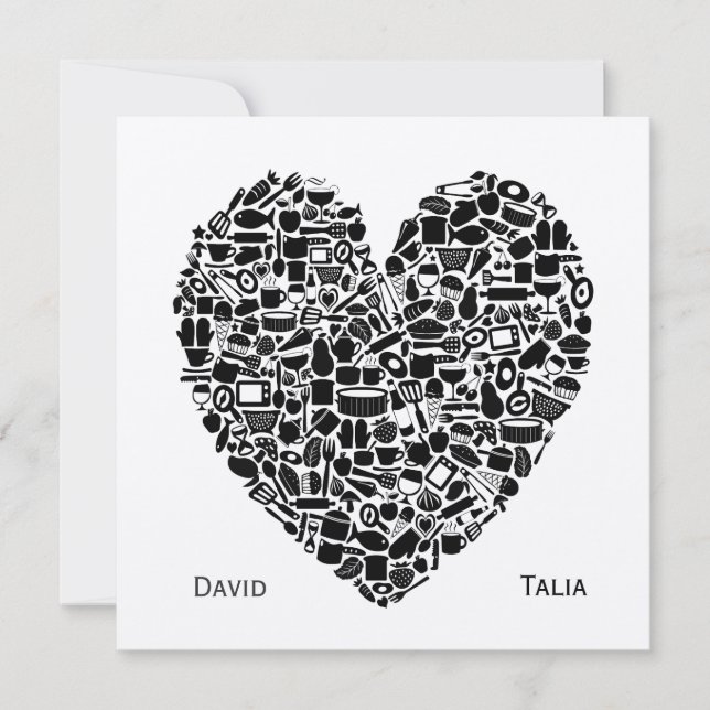 Convite Personalizado De Casamento De Coração De C (Frente)