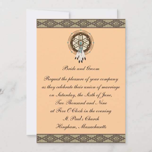 Convite Personalizado De Casamento De Dreamcatcher (Frente)