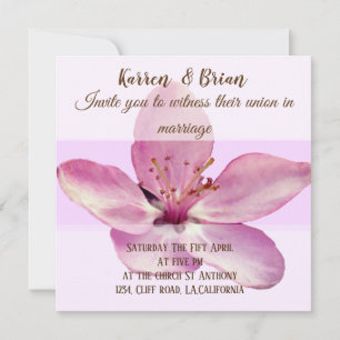 Convite Personalizado De Casamento De Flor Rosa