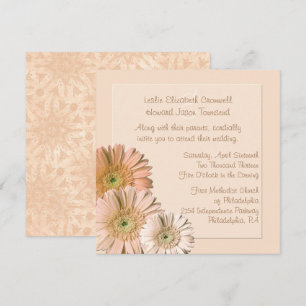 Convite Personalizado De Casamento De Peach Linen 