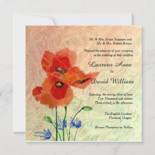 Convite Personalizado De Casamento De Poppies