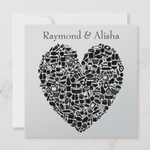 Convite Personalizado De Casamento De Prata Modern