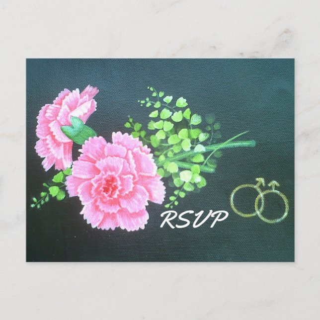 Convite Personalizado de Casamento Gay com Cravos  (Frente)