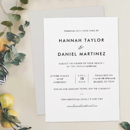 Convite Personalizado De Casamento Simples Elegant