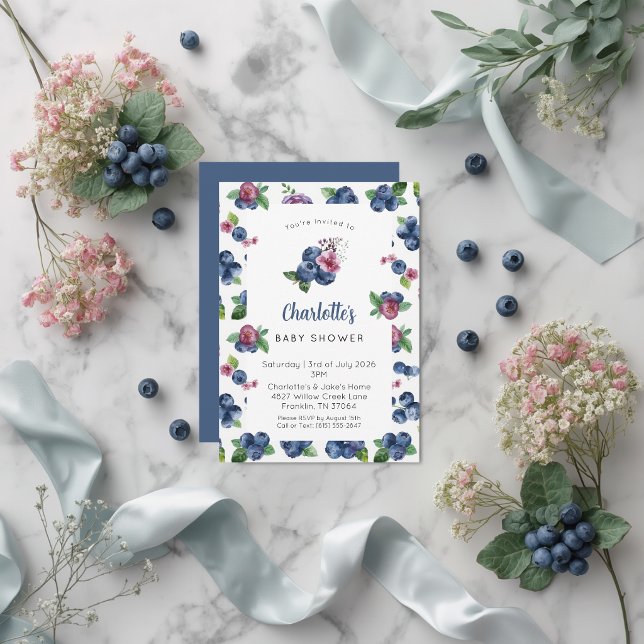 Convite Personalizado de Chá de Bebê Berry Sweet (Criador carregado)