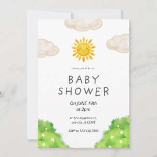 Convite Personalizado de Chá de Bebê para Jardim E