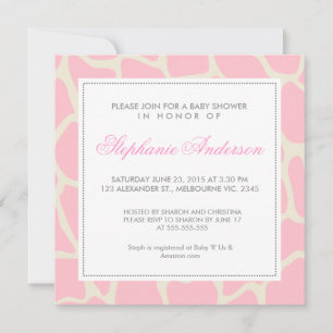 Convite personalizado de chá de fraldas girafa