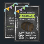 Convite Personalizado de Chalkboard Retro para Fes<br><div class="desc">Convite de Chalkboard de festa temática de cerveja da Party Peeps pronto para ser personalizado para os detalhes do seu evento. Todos os elementos de design são inteiramente personalizáveis. Caso necessite de ajuda com as personalizações ou deseje algum toque pessoal específico incluído no design, sinta-se à vontade para nos contatar...</div>