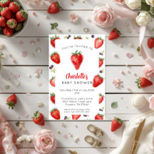 Convite Personalizado de Churrasco de Bebê Morango