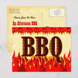 Convite Personalizado de Churrasco Western Flames 