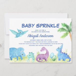 Convite Personalizado de Chuveirinho de Bebê Dinos