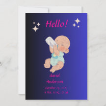 Convite Personalizado de Chuveiro de Bebê Recém-Na