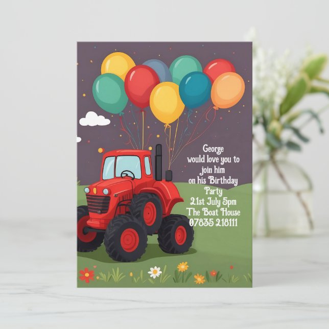 Convite Personalizado de festa de aniversário. (Em pé/Frente)