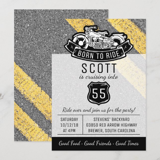 Convite Personalizado De Festa de aniversário Do M (Frente/Verso)