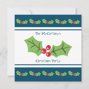 Convite personalizado de festa de Natal Holly & Be