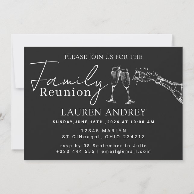 Convite personalizado de foto para festa de reuniã (Frente)