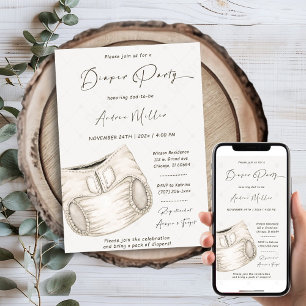 Convite Personalizado de fralda para pai a ser