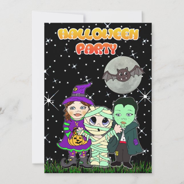 Convite Personalizado de Halloween Fofo (Frente)