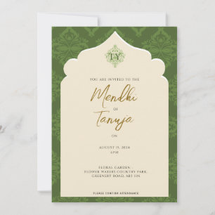 Convite Personalizado de Mendhi   Noite de Henna