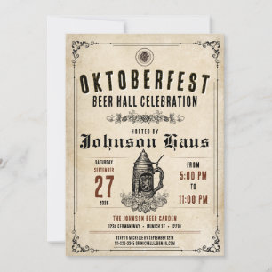 Convite Personalizado de Oktoberfest Vintage
