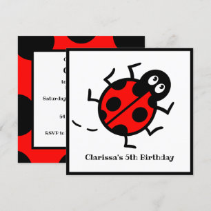 Convite personalizado de padrão Ladybird