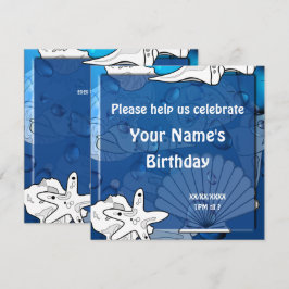 Convite Personalizado de Seashell de Festa de aniv