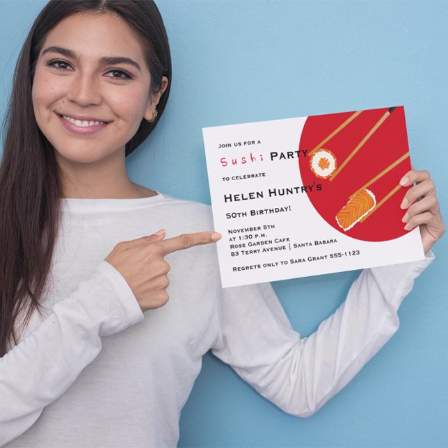 Convite Personalizado de Sushi Party (Criador carregado)