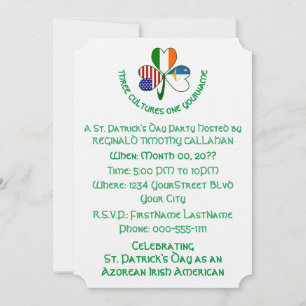 Convite Personalizado de Trevo da Bandeira Irlande
