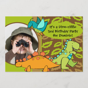 Convite personalizado do aniversário do dinossaur