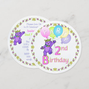 Convite Personalizado Do segundo aniversário De U