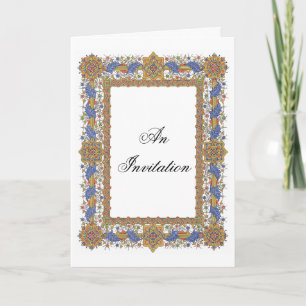 Convite Personalizado Elegante Dourado e Azul
