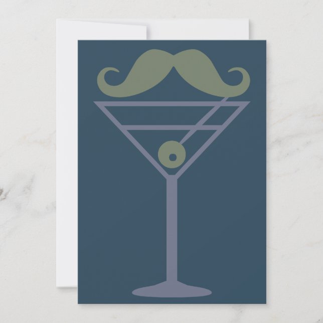 Convite personalizado Martini Mustache (Frente)