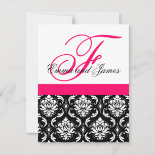Convite Personalizado Monograma Fushia Damask