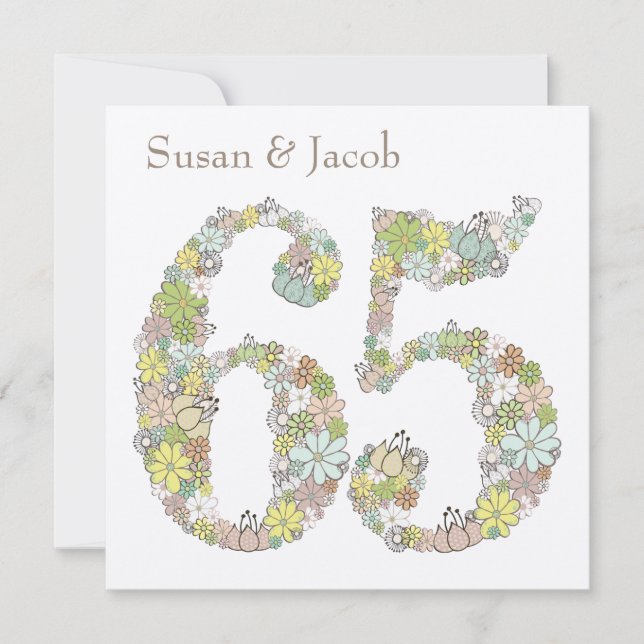 Convite Personalizado para 65 Anos de Casamento (Frente)