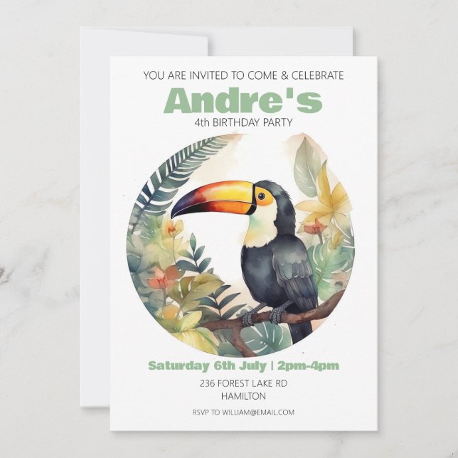 Convite Personalizado para Aniversário de Crianças (Frente)