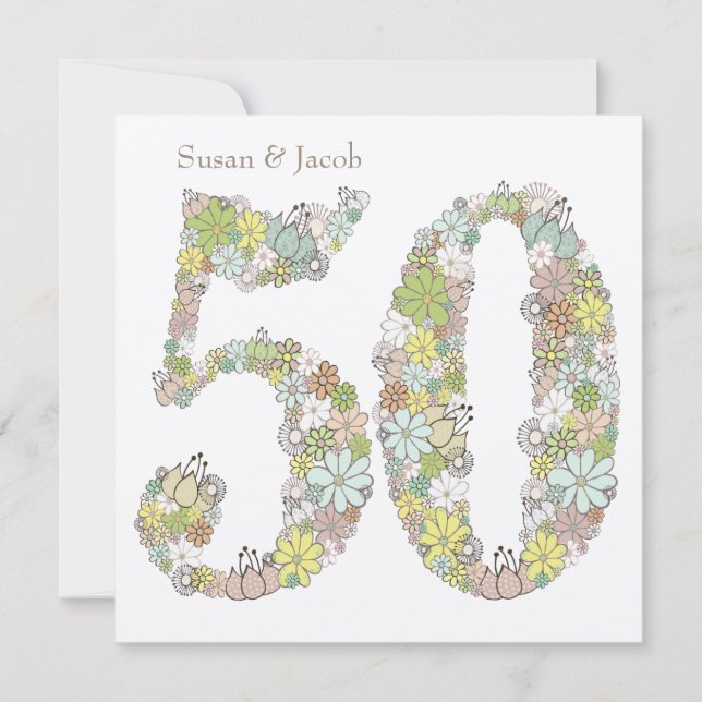 Convite Personalizado para Bodas de Ouro (50 Anos  (Frente)