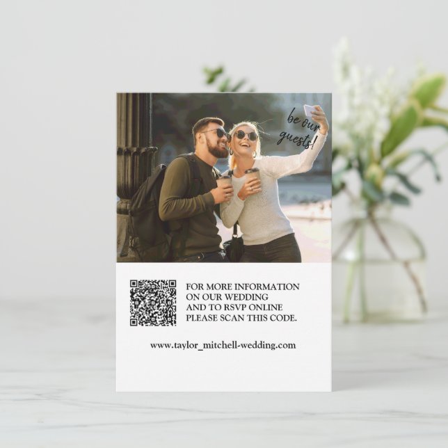 convite personalizado para casamento de foto e cód (Em pé/Frente)