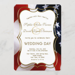 Convite Personalizado para Casamento Dourado de Si