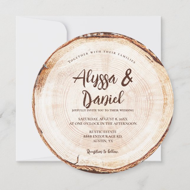 Convite Personalizado para Casamento Rustic Script (Frente)