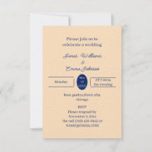 Convite Personalizado para Casamento Simples Beige