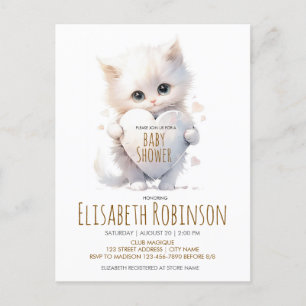 Convite Personalizado para Chá de fraldas Kitten