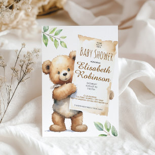 Convite Personalizado para Chá de Urso de Teddy