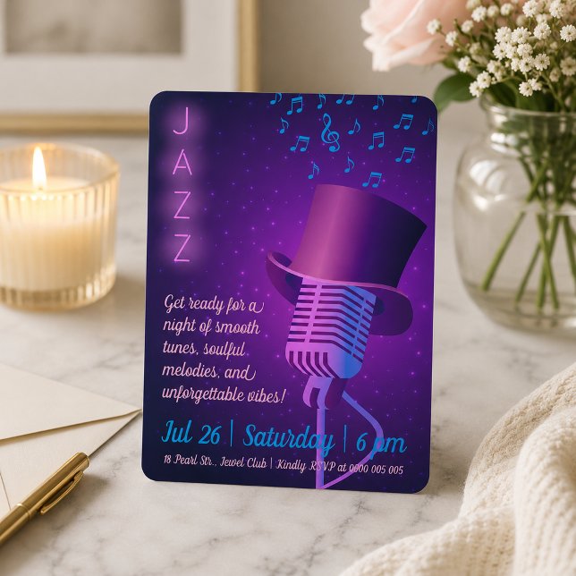 Convite personalizado para Clube de Jazz com Micro (Criador carregado)